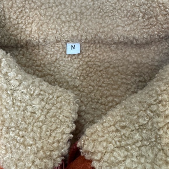 Kimes Ranch‎ Sherpa Suede Jacket M Rust Brown Faux Suede Fit Chore Barn Jacket - Picture 5 of 8